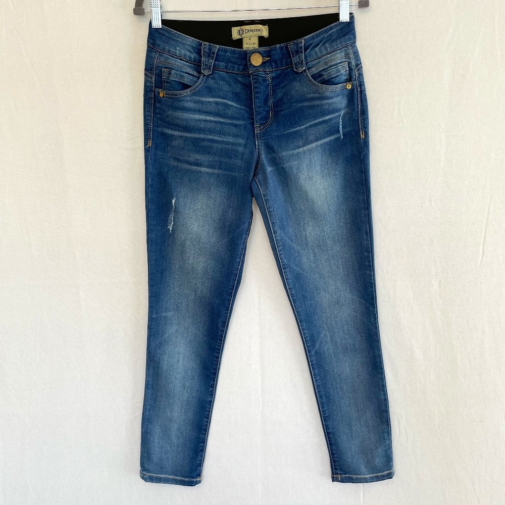 Democracy “Ab” Solution 5 Pocket Denim Ankle Skinny Jeans Midrise Size 6